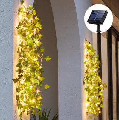 China Amazon Eco-friendly Warm Garden Lamp Grape Leaf Maple Solar Solar Decoration Wedding Lights for sale