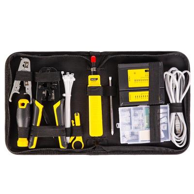 China Network Crimping Grocery Tools Tool Kit DL380010 RJ45/RJ11 Screwdriver Crimping Lan Cable Tester Set Network Tool Kit for sale