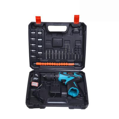 China 12v lithium ion rechargeable battery power drill household cordless lithium battery drill set in plastic box Wr002 for sale