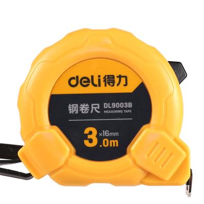 China Measuering coated yellow logo 3m steel tape measure auto lock band with rubber shell for sale