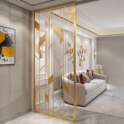 China Coastal modern single metal frame gold design decorative furniture room dividers for living room for sale