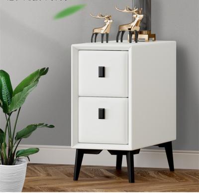 China (Size) 2021 Cheapest Adjustable Narrow Gray White Side High Nightstand Table Bedroom Furniture for sale