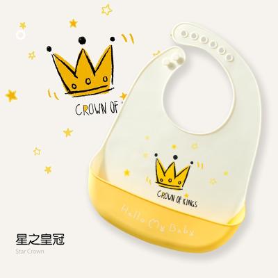 China Infant Toddler Baby Silicon Feeding Bibs Adjustable Soft Waterproof Customizable Washable Bib Easily Cute Clean Silicone Baby Animal Bibs for sale