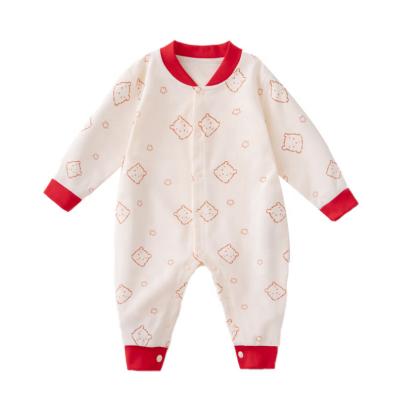 China Wholesale Custom Long Sleeeves Baby Romper New Long Sleeves Soft Cotton Baby Sweatshirt Romper Cartoon Bear Printed Baby Clothes Rompers for sale