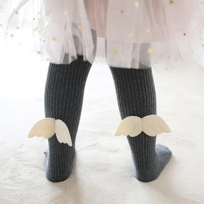 China 2022 Breathable Baby Booties Spring Kid Socks With Wing Baby Socks Cotton Long Tube Girls Kids Socks for sale