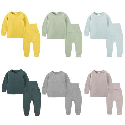 China Sale Baby Clothes Breathable Warm Toddler Sleepwear Two-Piece Pants Set Infant Clothes Cotton Baby Dressing Sets for sale