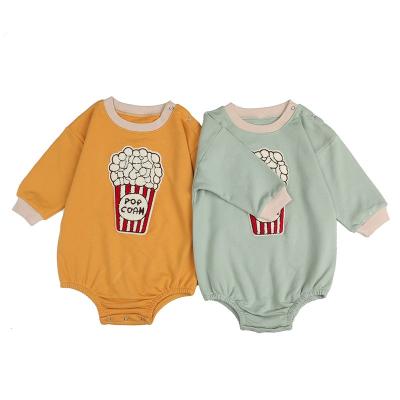 China Cotton 2022 Wholesale Newborn Boys'& Girls' Newborn Boys'& Boys'& Boys'&'s Wholesale Green Button Ribbed Green Button Baby Romper Pink Long Sleeve Baby Romper Clothing Rompers for sale