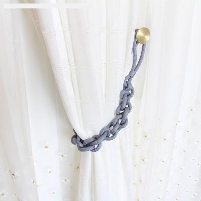 China New Look curtain tie back buckle sling lanyard rope strap holder curtain ties silver lash rope retaining ring curtain tie holder for sale