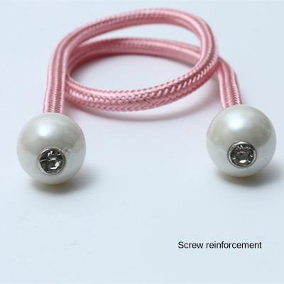 China New modern designer curtain tie back DIY Pearl twist curtain tie backs and window metal crowns curtain magnet straps Te koop