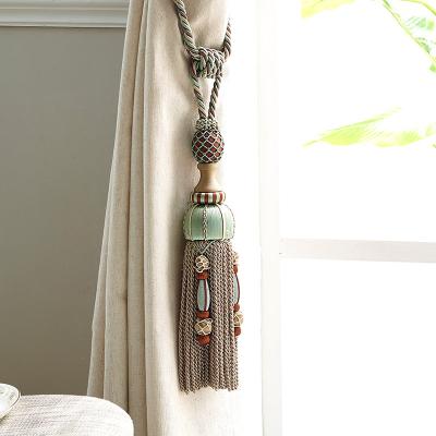 China American curtain sewing tassel fringe European-style tassel curtain decor fringe ornament ball large curtain silver tassels for sale