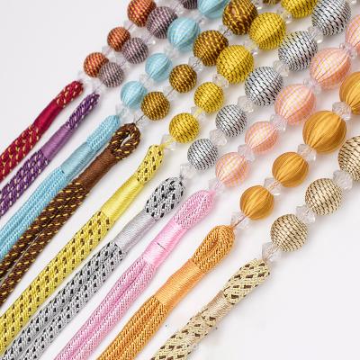 China Beef tendon strap magnetic curtain tie back rope Hand-woven curtain tieback rope new designs curtain tieback accessory rope like for sale