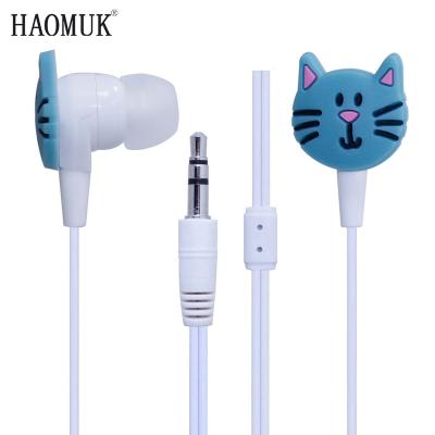 China In-ear gift cartoon style cat earphone wired headset stereo earbuds wire earphones fashion earphone for girls for sale