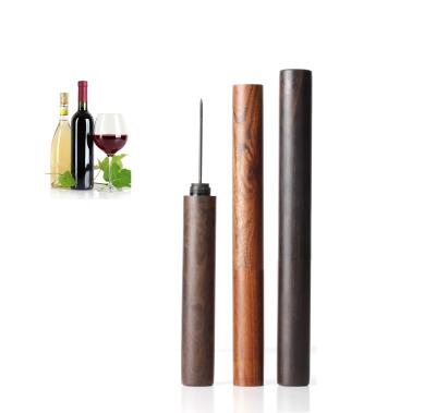 China Elegant Design Special Wine Gift Wood Material Compressor Bottle Twist Quick Open Wine Opener For Kitchen Instrument 2021 for sale