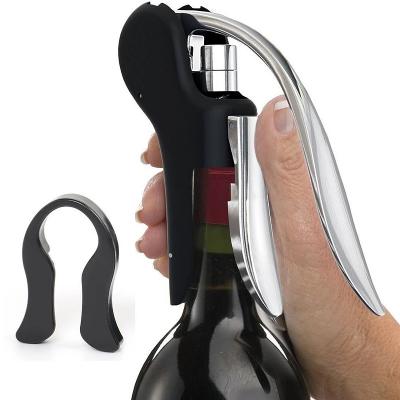 China Durable Professional Zinc Alloy Aluminum Corkscrew Opener Corkscrew Built-in Cutter Premium Wine Power Rabbit Lever Corkscrew for sale