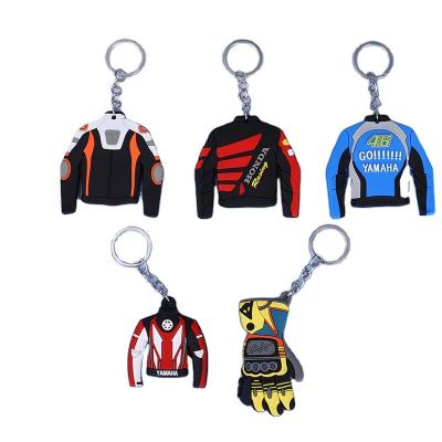 China Cheap Motorcycle Rubber Suit Rubber Belt Key Chain Gym Sports Soft Rubber Fitness Key Chain for sale