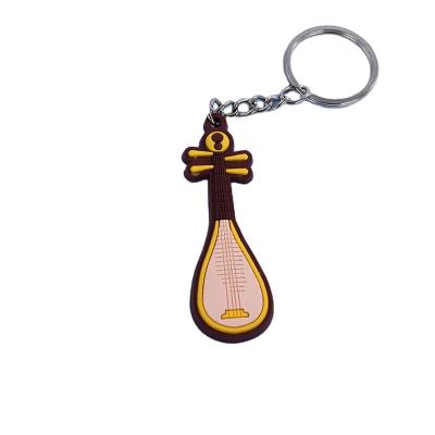 China 2D Soft PVC Rubber Cheap Wholesale Rubber Toy Rubber Novelty Personalized Guitar Keychain Keychain for sale