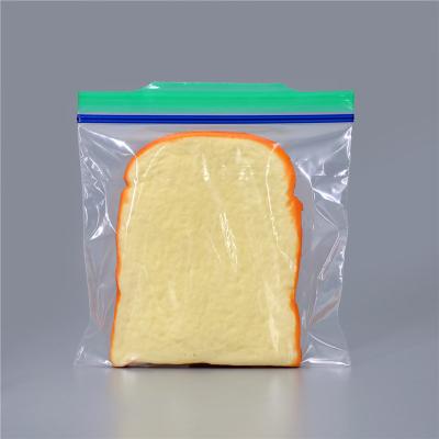 China Security LDPE Sandwich Strong Custom Resealable PE Wide Zipper Sandwich Bag With Easy Tag for sale