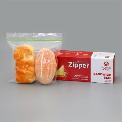 China Safety Food Grade Reusable Color Double Zipper Bag Sandwich Bag In Color Box, 50pcs/box for sale