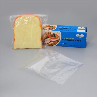 China Safety Retail Box Packaging Clear Food Storage Flip Top Sandwich Size Bag Packaging for sale