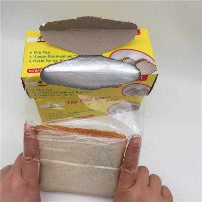 China LDPE Disposable Ply YURUI Top Sandwich and Snack Bags 7 x 1.5 x 7 Inches Food Grade Fold Up Sandwich Dimension Bag for sale