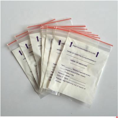 China Whosale Safety LDPE Bag Small Medicine Reusable Medical Ziplock Zipper Bag Plastic Bag For Dispensing Table for sale