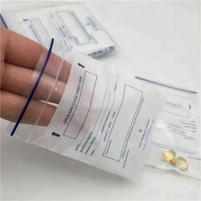 China Safety Medicine Zipper Plastic Bag Store Pills For Hospital By China Supplier for sale