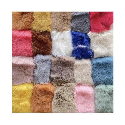 China High Quality Auto Upholstery China Keqiao Velvet Rabbit Fur , Stock Fur Fabrics 30mm 1200 GSM for sale