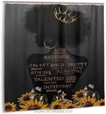 China Viable African American Shower Curtain Black King And Queen Inspirational Quotes Shower Curtains for sale