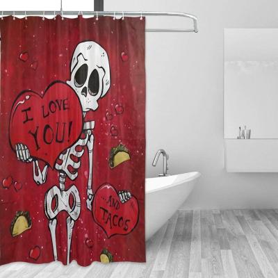 China Sustainable Shower Curtain For Bathroom Decor Fabric Fabric Gothic Bathroom Curtain Set With Hooks With Hooks for sale