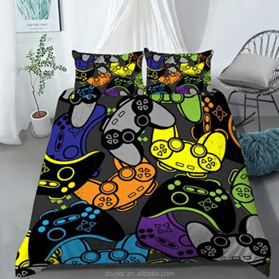 China Anti-Static Factory Custom Design Play Bedding Sets Printed Sheet Bedclothes Set Pillowcases For Boys Chridren for sale