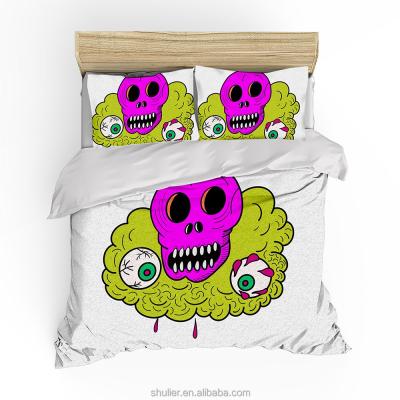 China Anti-Static Custom Design Halloween Bedding Sets Printed Sheet Bedding Set Pillowcases for sale