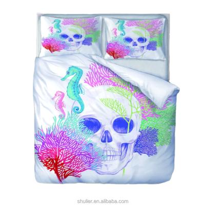 China Best Selling Anti-Static Custom Design Halloween Bedding Sets Printed Sheet Bedding Set Pillowcases for sale