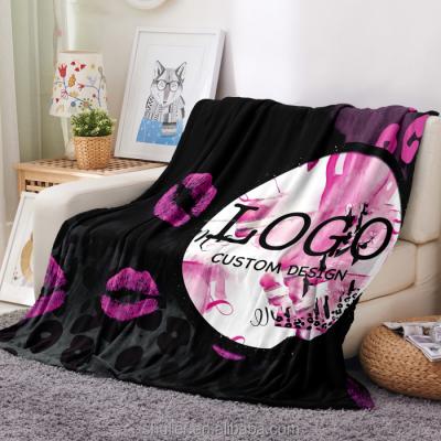 China Anti-static Luxury Custom Logo Blanket 3D Printing Brand Logo Brand Baby Blanket High Quality For Bedroom for sale