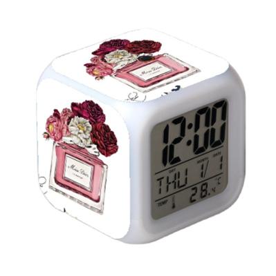 China New Products Day/Date New Brand Logo Custom Colored Square Alarm Clock Cartoon Gift Wholesale for sale