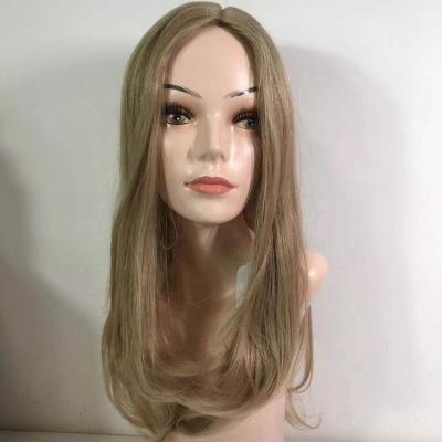 China Kosher Blonde Hair Topper Fashion Hair Wig Natural Wavy Pretty Long Design Jewish Wig for sale