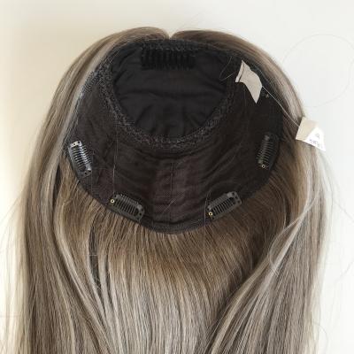 China Luxury Jewish Kosher Medical Hair French Silk Top Lace Top Wig For Thin Hair Less Loss Baldness Alopecia Replacements for sale