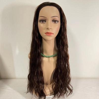 China Top Loose Wavy Hair Topper Medical Jewish Kosher Lace Front Wigs For Alopecia Hair Less Loss Sports Wunder Wig Band Drop Ponytail Wig for sale