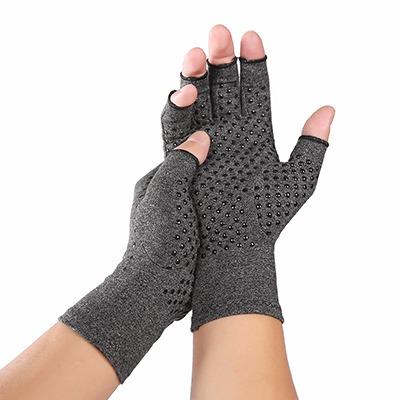 China Winter Outdoor Activities Arthritis Gloves Therapy Silicon Fitness Relief Hand Pain Pressure Recycling Gloves Compression Joint Non-slip Half Finger Gloves for sale