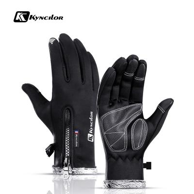 China Winter Outdoor Activities Cycling Gloves Winter Velvet Waterproof Non-slip Riding Motorcycle Gloves Hiking Full Finger Warm Cycling Gloves for sale