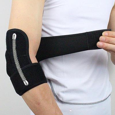 China Adjustable Elbow Proection Neoprene Elbow Support Brace Compression Arm Guard With Spring Stabilizer for sale