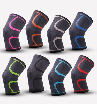 China Adults Man Woman 1pc Nylon Elastic Sports Knee Pads Support Knee Brace Breathable Running Fitness Increasing Knee Retraining Protector for sale