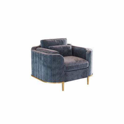 China Other Factory Direct Europe Style Velvet Metal Three Seat Sofa Living Room Set Frame for sale