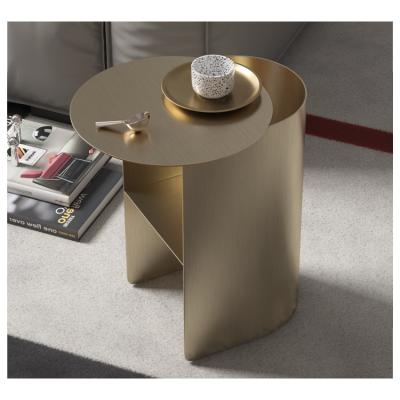 China Other Modern Luxury Creative Cabinet Sofa Round Side Table Stainless Steel Coffee Table Nightstand for sale