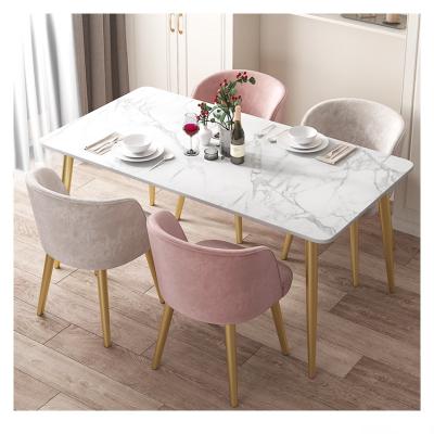 China Other 2022 Nordic marble dining table and metal chair set combinations amazon sale tops for sale