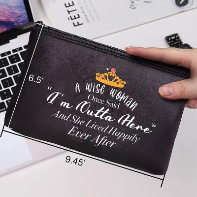 China Fashion New Organic Fabric Custom Black Cosmetic Make Up Bag for sale