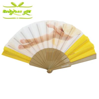 China Custom Europe Size And Handle Advertising Plastic Hand Fan for sale