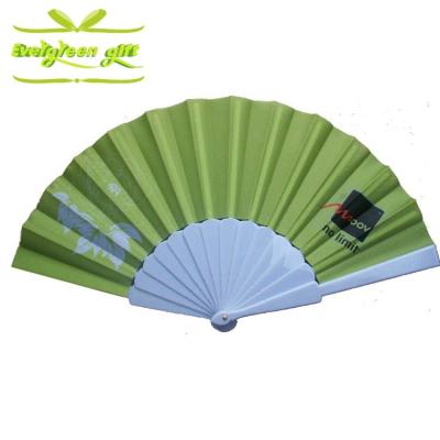 China Europe Manufacture Design Logo Customized Cheap White Plastic Hand Paper Fan for sale