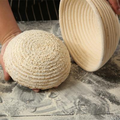 China Disposable Handmade Round Shape Bread Proofing Wicker Basket for sale