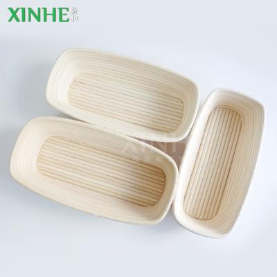 China XH Rattan Customized High Quality 9 Inch Rattan Rectangle Bread Proofing Basket Set For Fermentation Baking Tools for sale