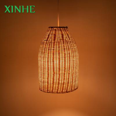 China 2021 Antique Amazon Hot Sale Rattan Wicker Pendant Ceiling Lamp Shade for sale